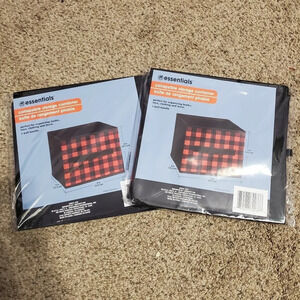 Rustic Red and Black Buffalo Check Collapsible Storage Bins Cube Holiday Toys 2